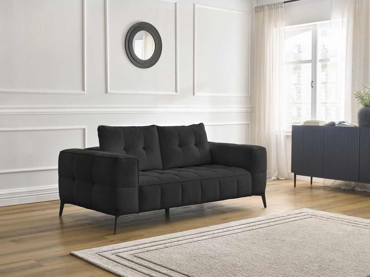 Canapé droit 2 places ANIS texturé noir — vue 6