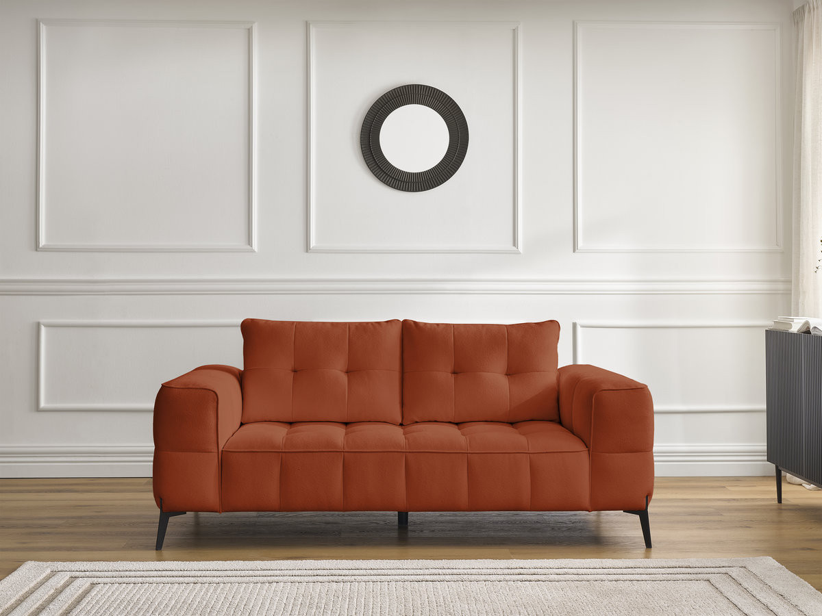 Canapé droit 2 places ANIS texturé orange — vue 5