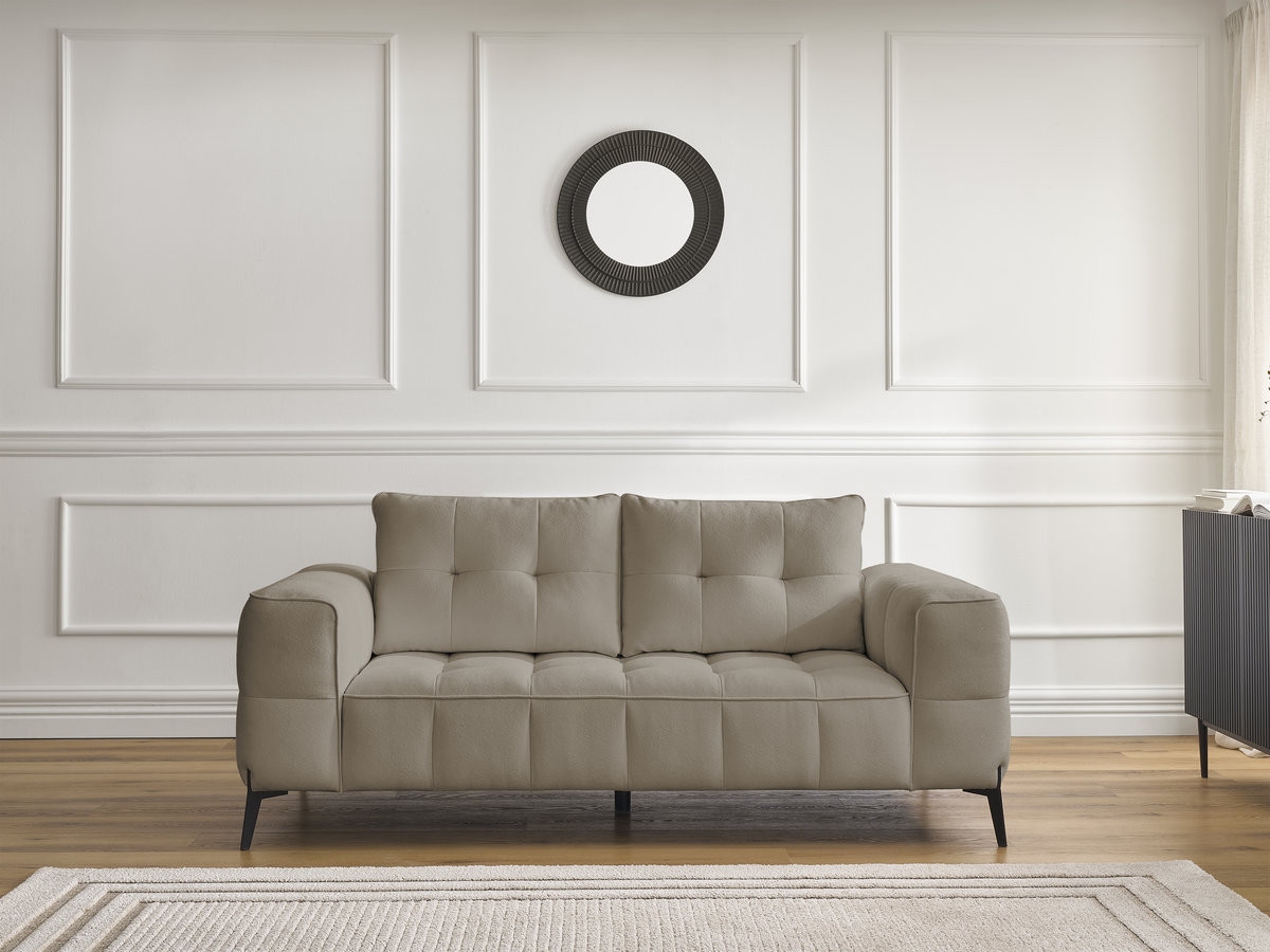 Canapé droit 2 places ANIS texturé taupe — vue 5