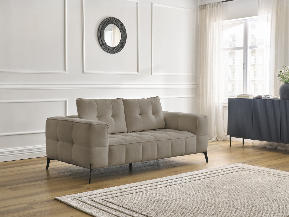 Canapé droit 2 places ANIS texturé taupe — vue 6