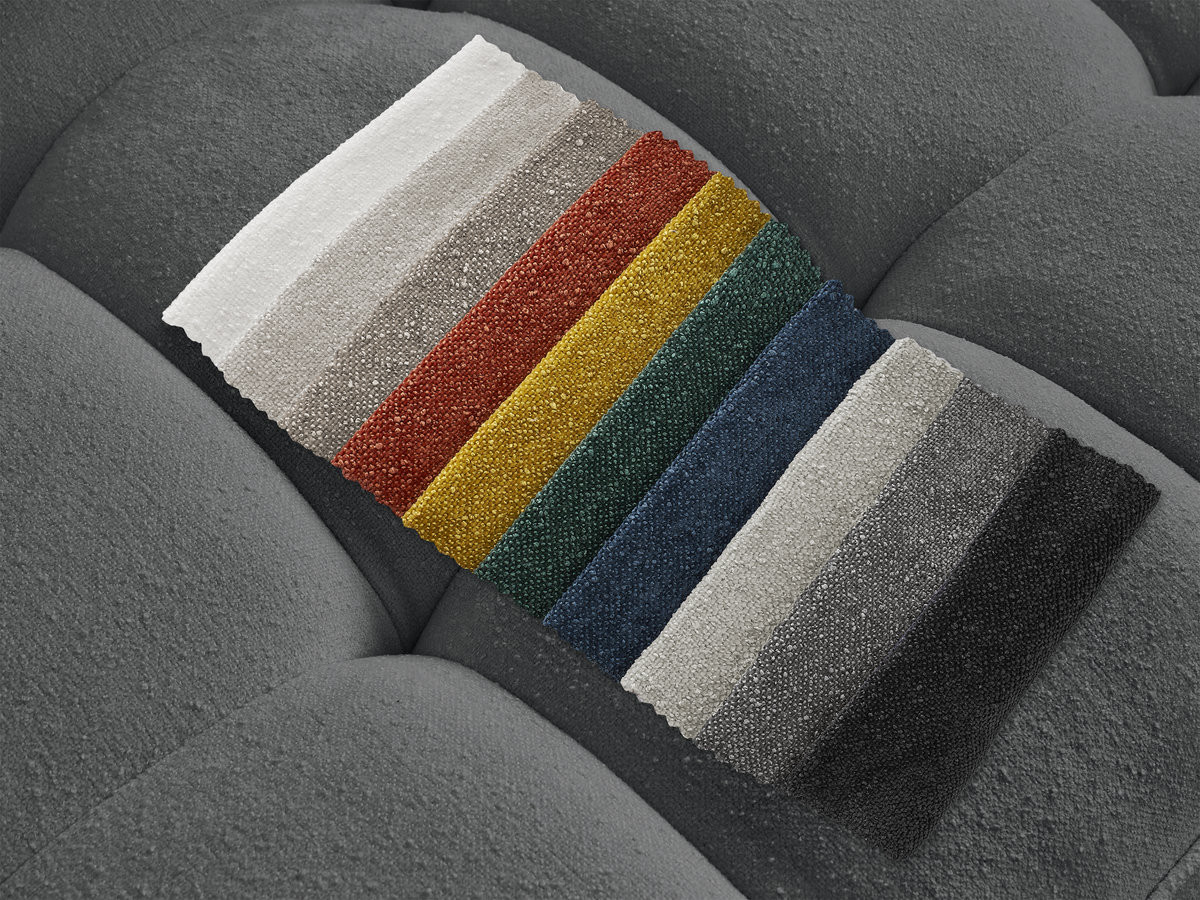 Canapé droit 2 places ANIS texturé avec pouf gris foncé — vue 4