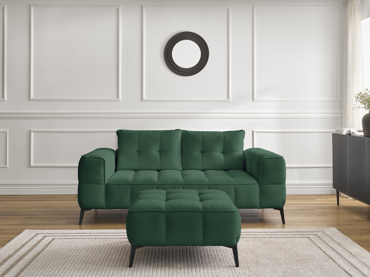 Canapé droit 2 places ANIS texturé avec pouf vert — vue 6