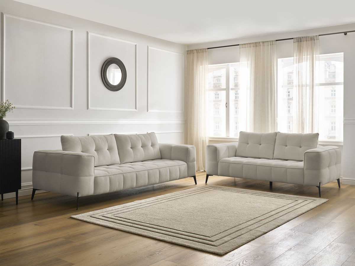 Ensemble canapé droit 3 + 2 places ANIS texturé beige — vue 5