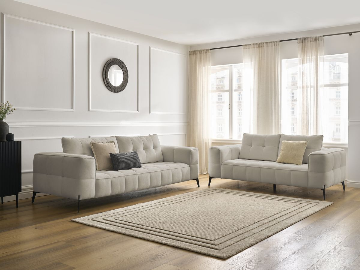 Ensemble canapé droit 3 + 2 places ANIS texturé beige