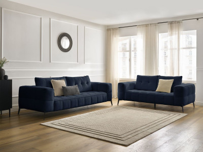 Ensemble canapé droit fixe 3 + 2 places ANIS tissu texturé