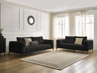 Ensemble canapé droit fixe 3 + 2 places ANIS tissu texturé