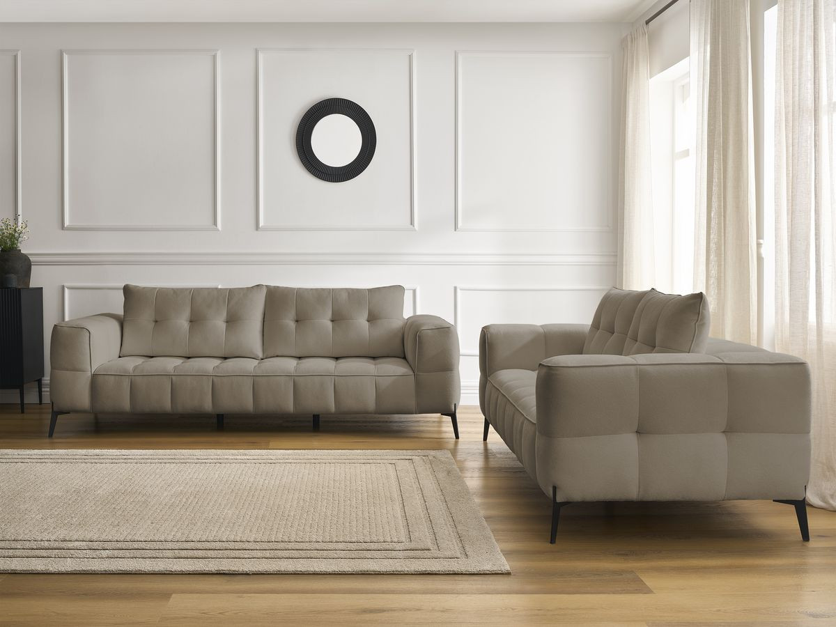 Ensemble canapé droit 3 + 2 places ANIS texturé taupe — vue 6