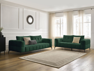 Ensemble canapé droit fixe 3 + 2 places ANIS tissu texturé