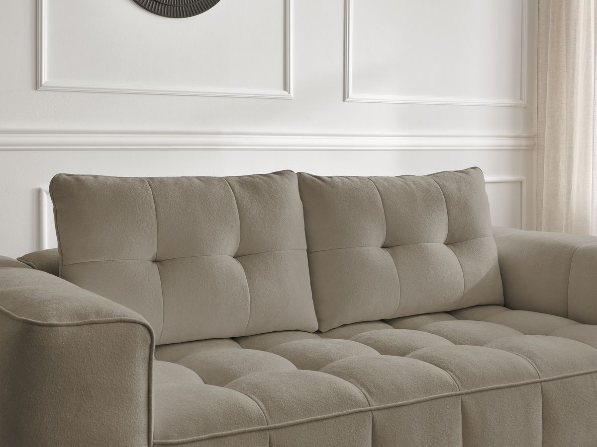 Ensemble canapé droit 3 + 2 places ANIS texturé avec pouf taupe — vue 5