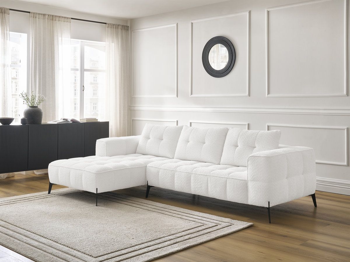Canapé d'angle ANIS bouclette blanc — vue 6