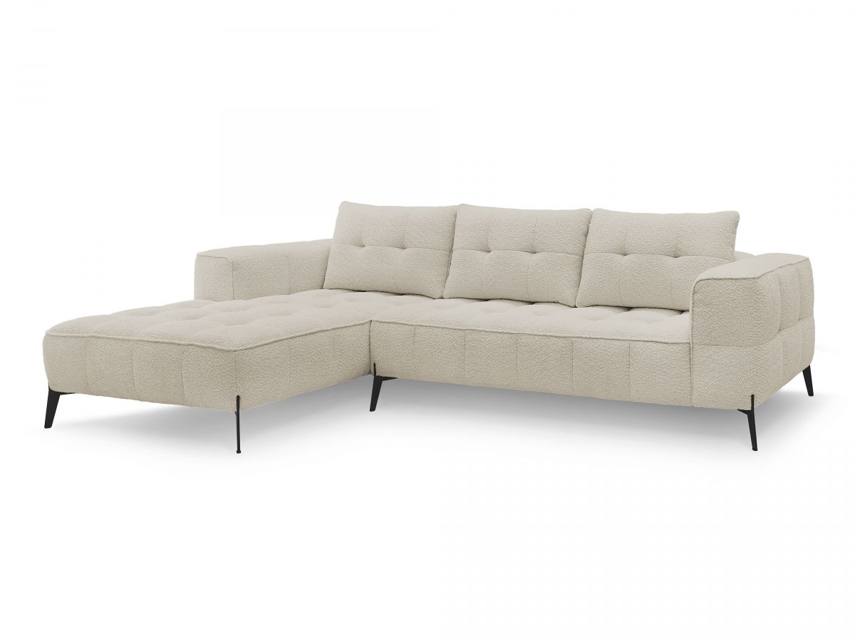 vaste hoekbank anis badstof gekleurd beige