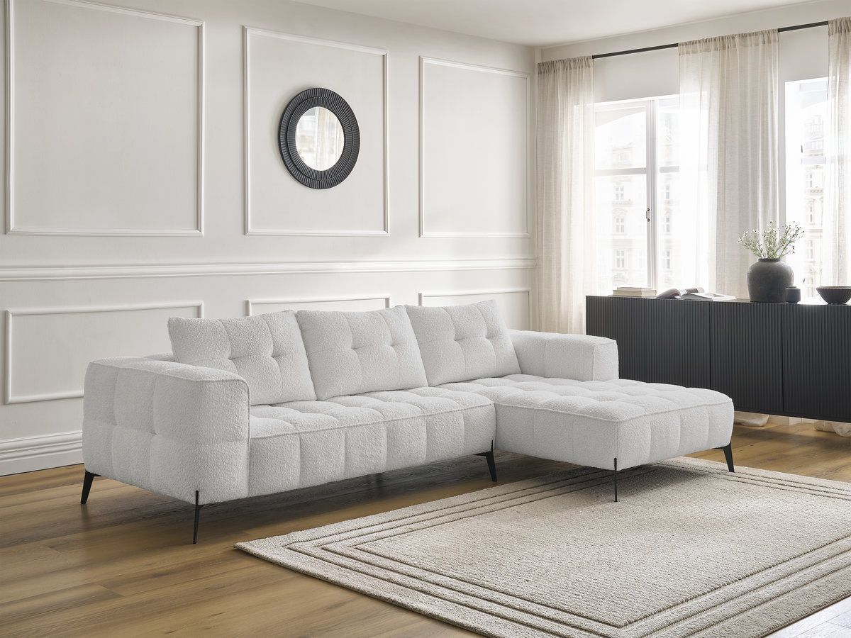 Canapé d'angle ANIS bouclette gris clair — vue 6