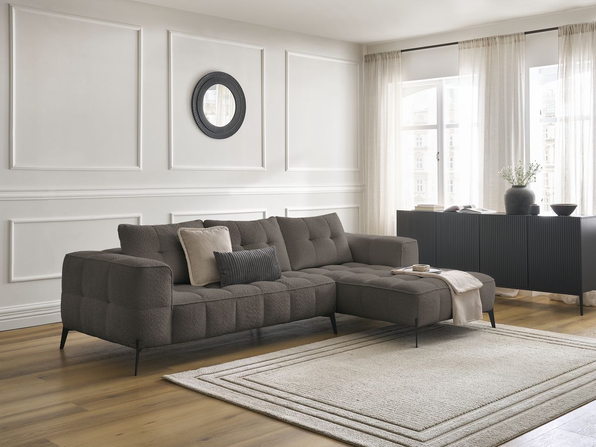 Canapé d'angle ANIS bouclette marron