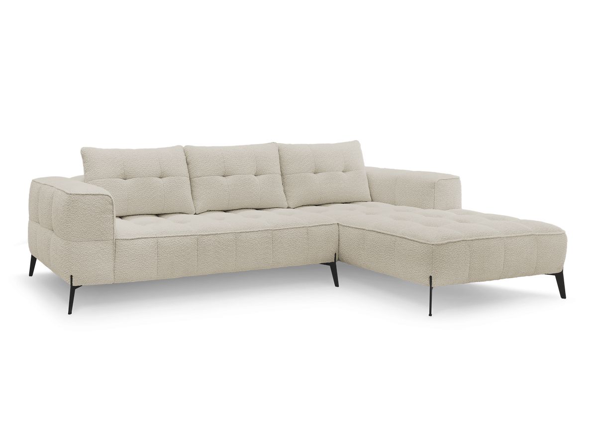 vaste hoekbank anis badstof gekleurd beige