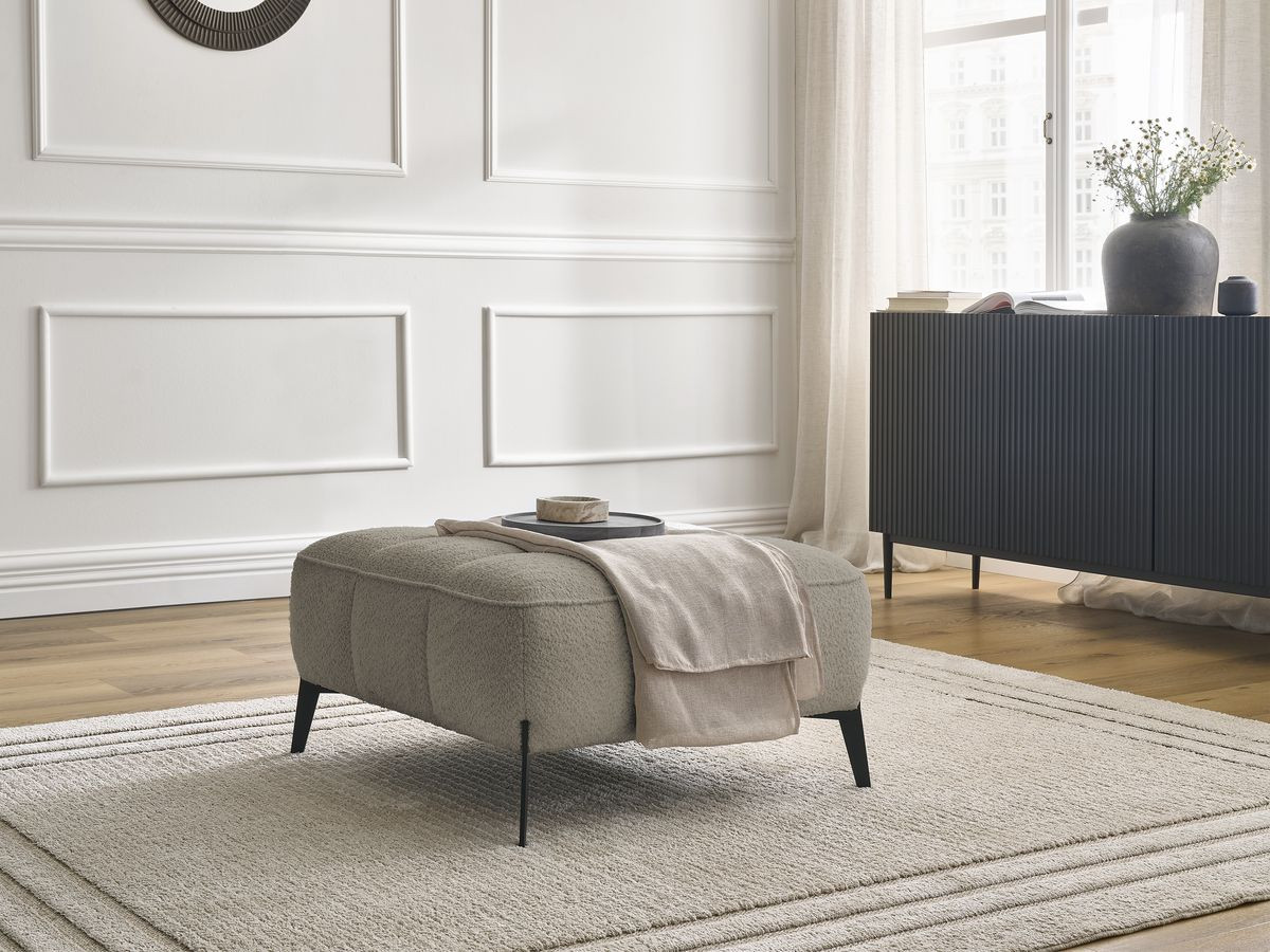 Pouf ANIS bouclette taupe