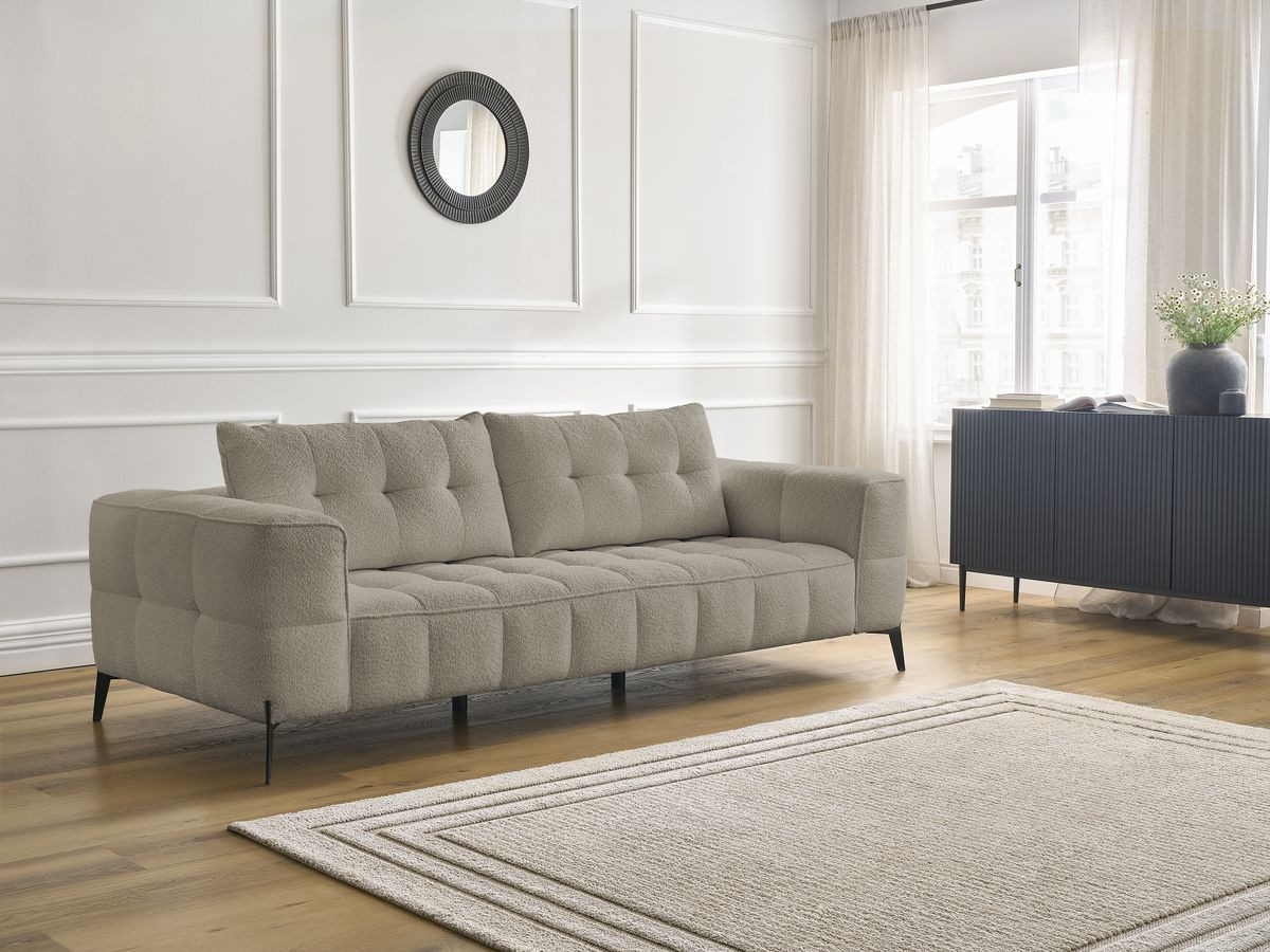 Canapé droit 3 places ANIS bouclette taupe — vue 6