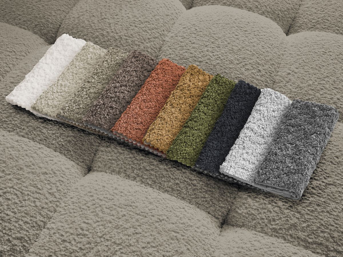 Canapé droit 3 places ANIS bouclette avec pouf taupe — vue 4