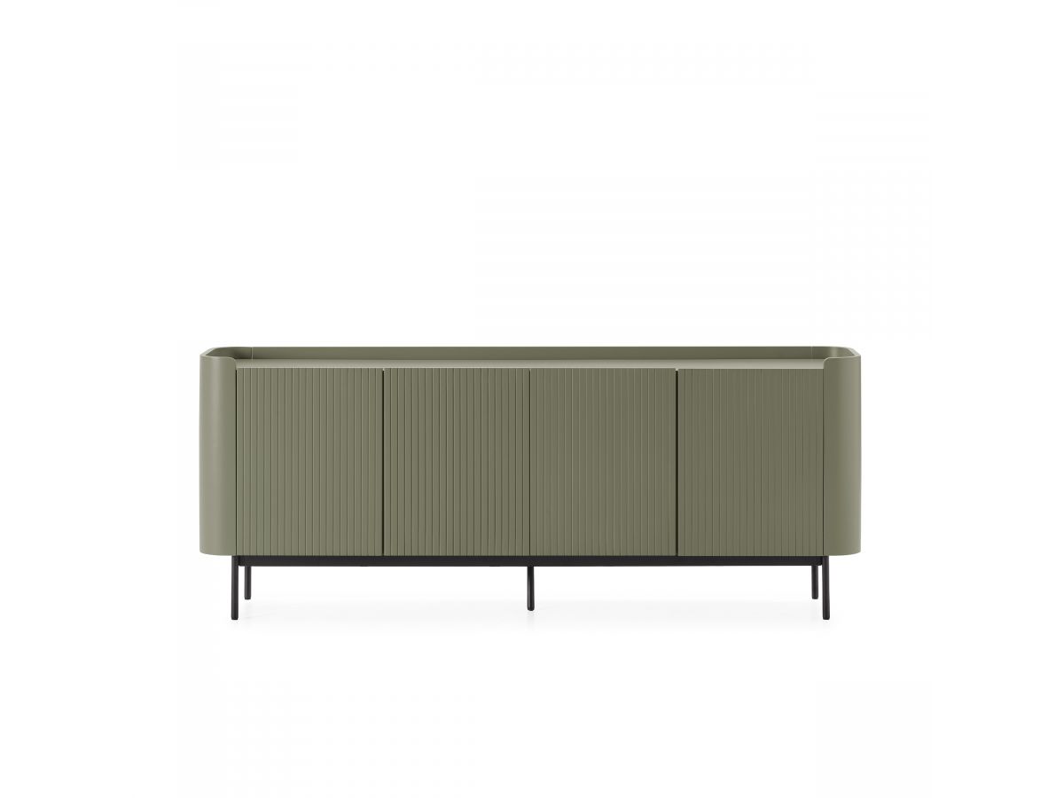 Buffet 4 portes 200 cm JAY effet tasseaux vert — vue 6