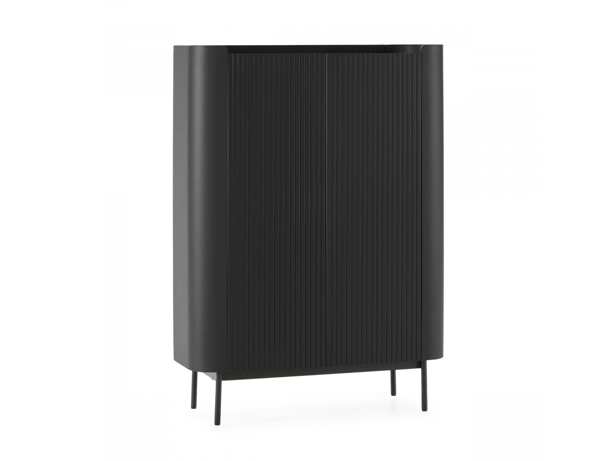jay 100 cm hoog dressoir met 2 deuren, noppeneffect gekleurd zwart