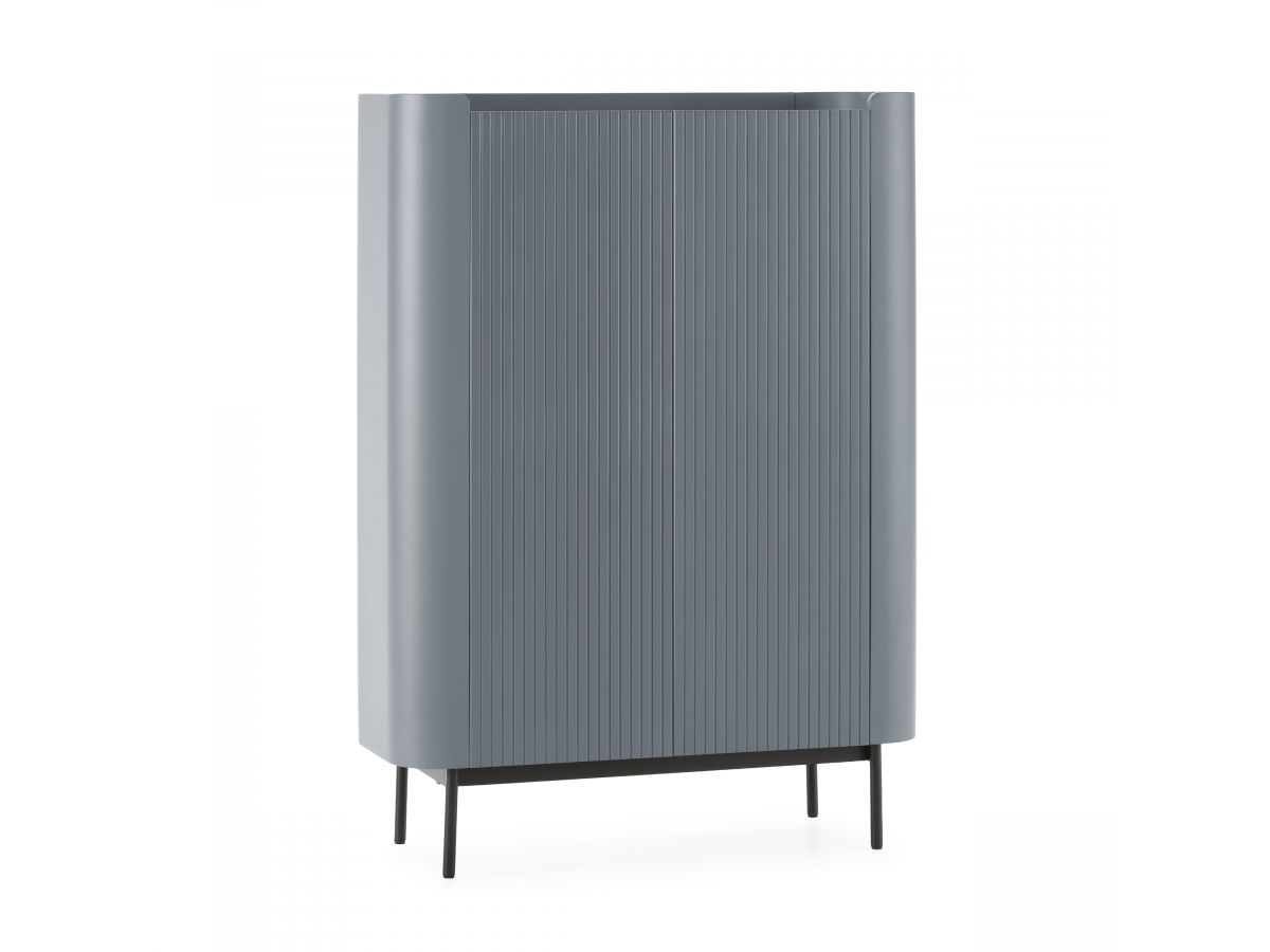 jay 100 cm hoog dressoir met 2 deuren, noppeneffect gekleurd blauw