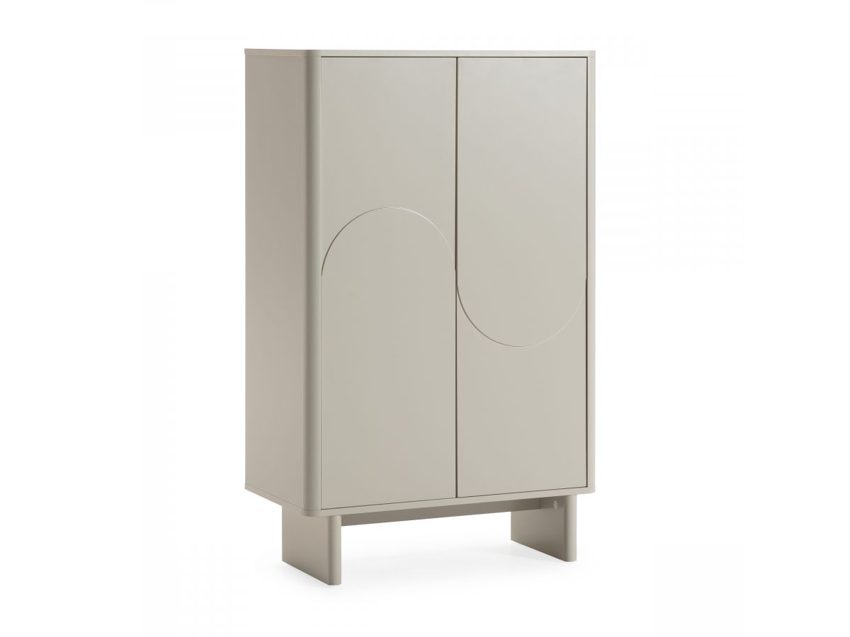 ESTEBAN 2-deurs hoog dressoir 80 cm geometrische vormen
