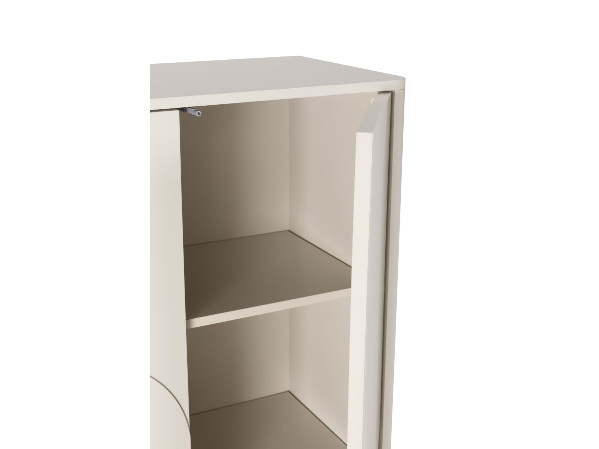 Buffet haut 2 portes 80 cm ESTEBAN formes géométriques beige — vue 6