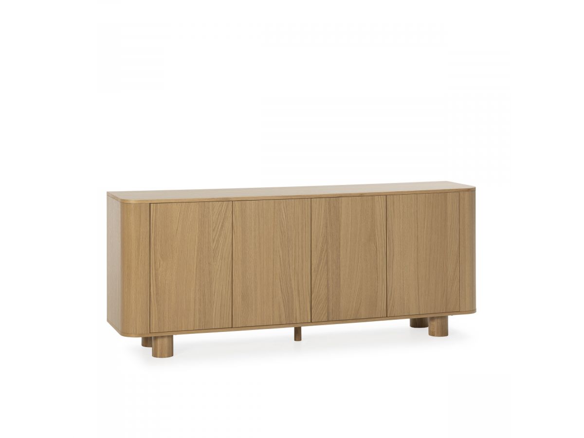 MALO 4-deurs dressoir 180 cm massief eiken fineer