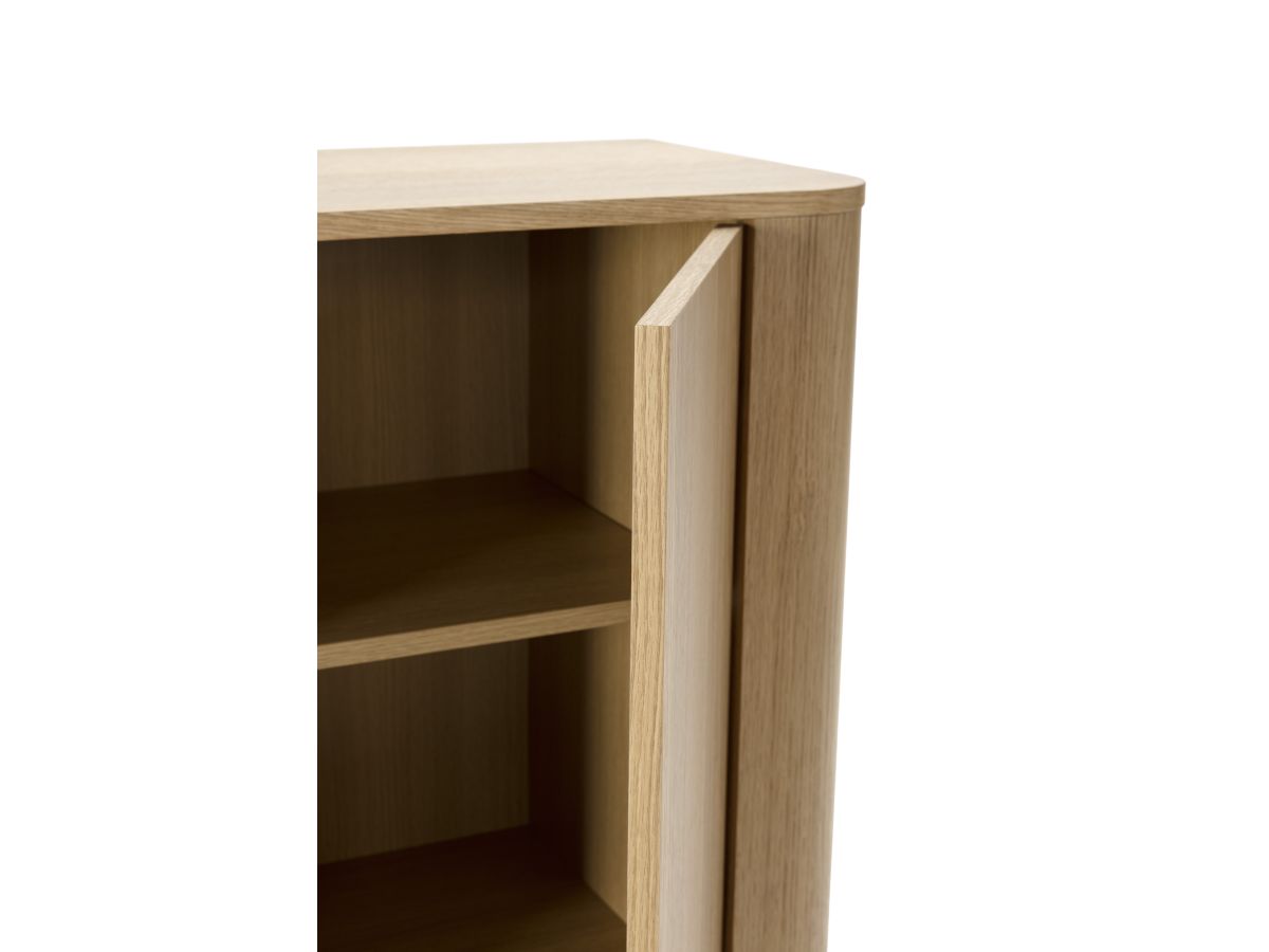 MALO 4-deurs hoog dressoir 100 cm massief eiken fineer