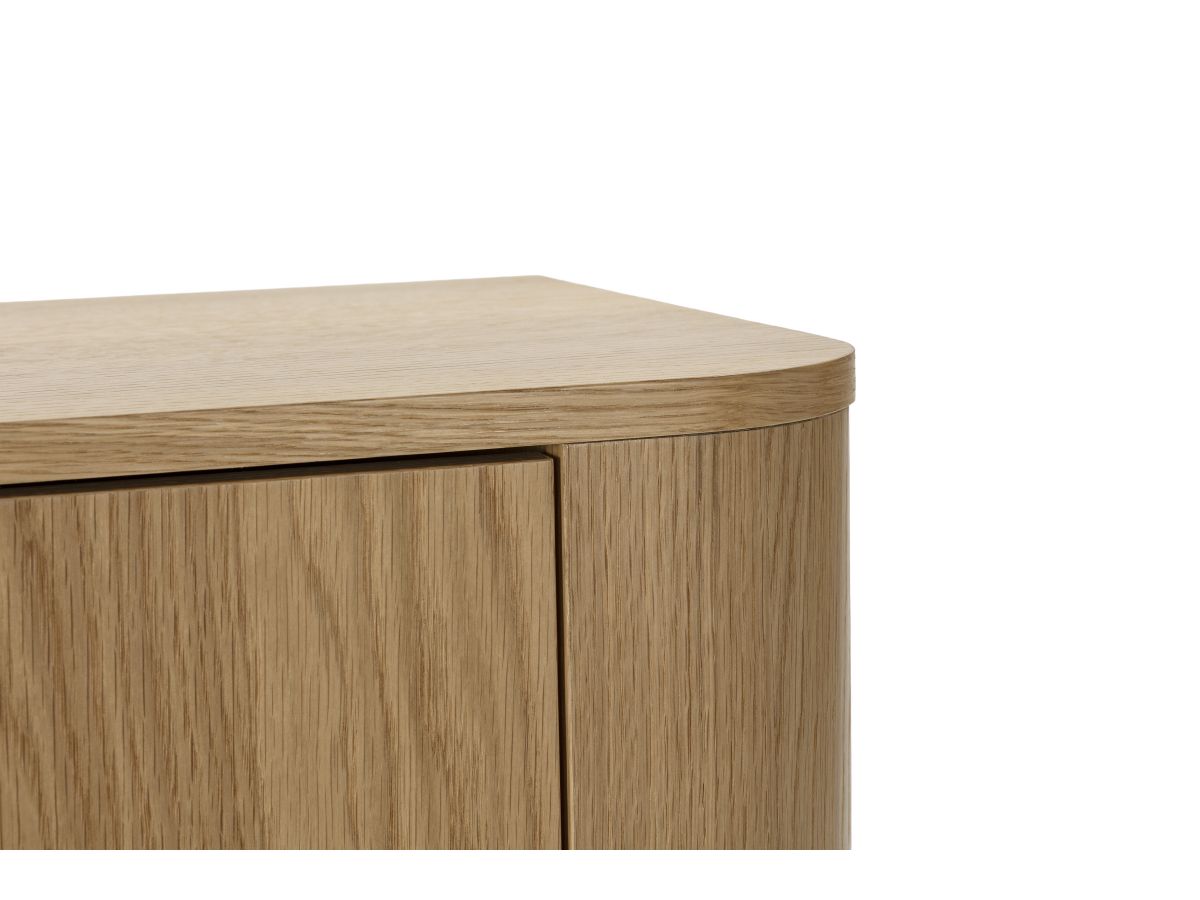 MALO 4-deurs hoog dressoir 100 cm massief eiken fineer
