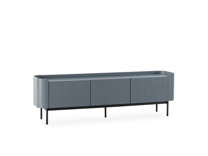 Meuble TV 4 portes 180 cm JAY effet tasseaux