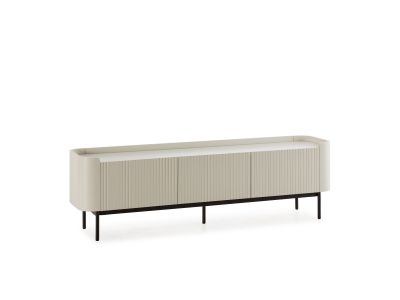 Meuble TV 3 portes 180 cm JAY effet tasseaux