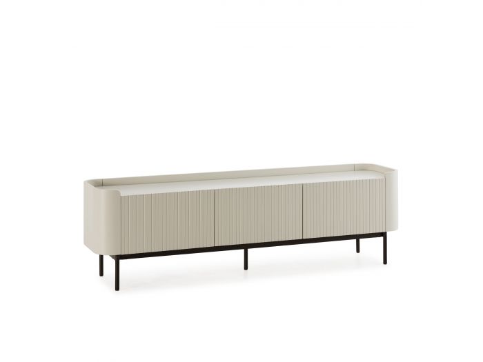 Meuble TV 4 portes 180 cm JAY effet tasseaux