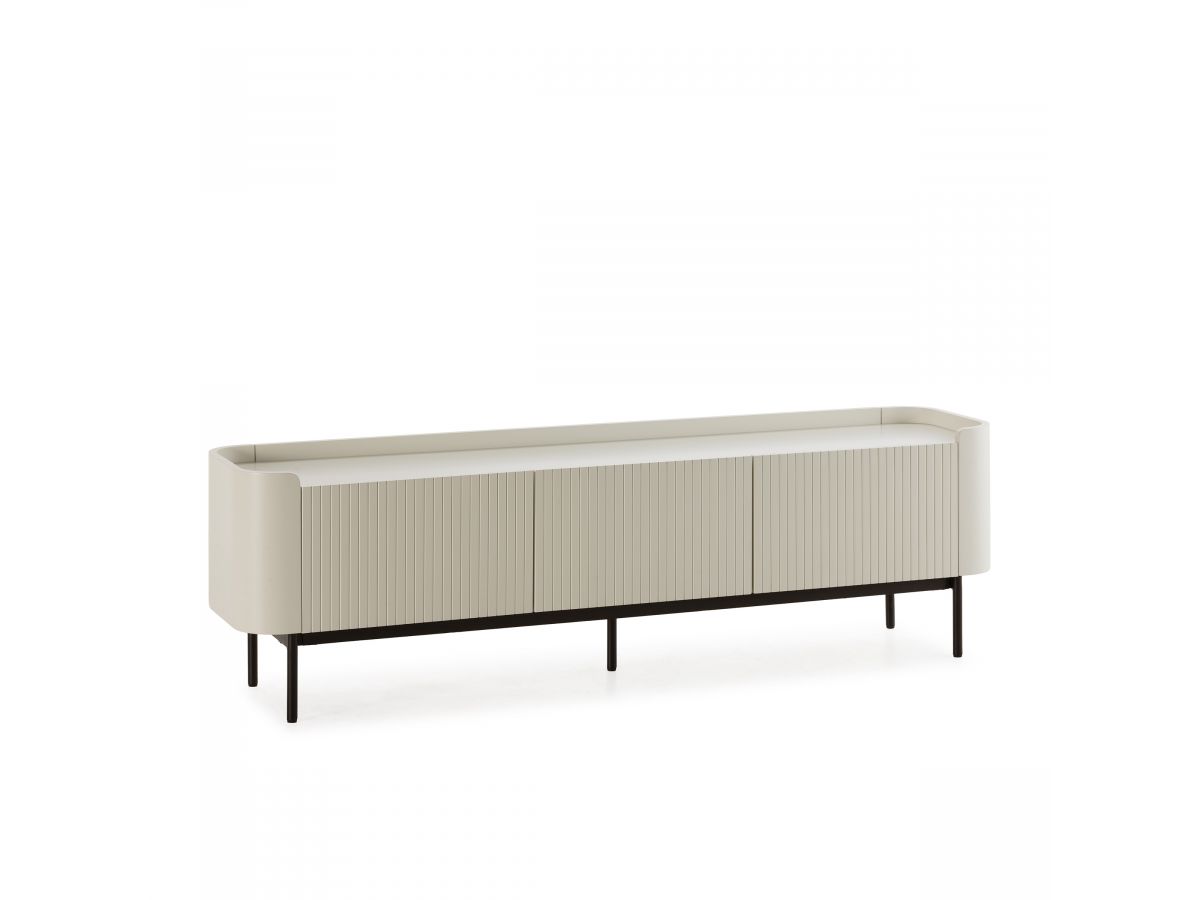jay 3-deurs tv-meubel, 180 cm, lamelleneffect gekleurd beige