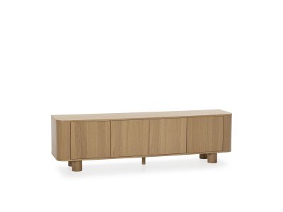 Meuble TV 4 portes 180 cm MALO placage chêne massif