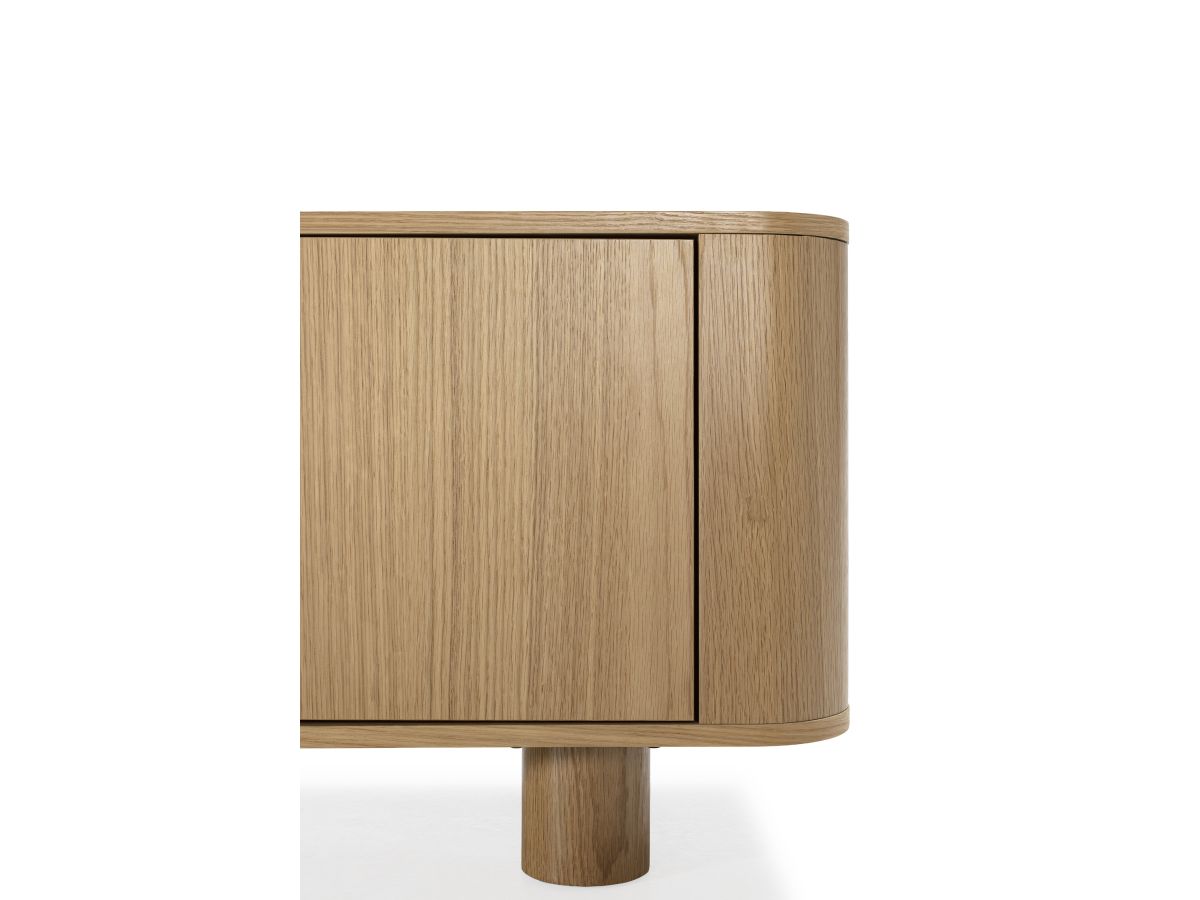 MALO 4-deurs tv-meubel 180 cm massief eiken fineer