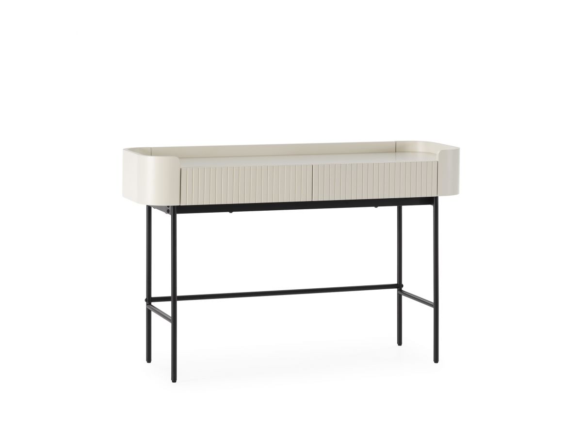 jay 120 cm consoletafel met 2 laden en noppeneffect gekleurd beige