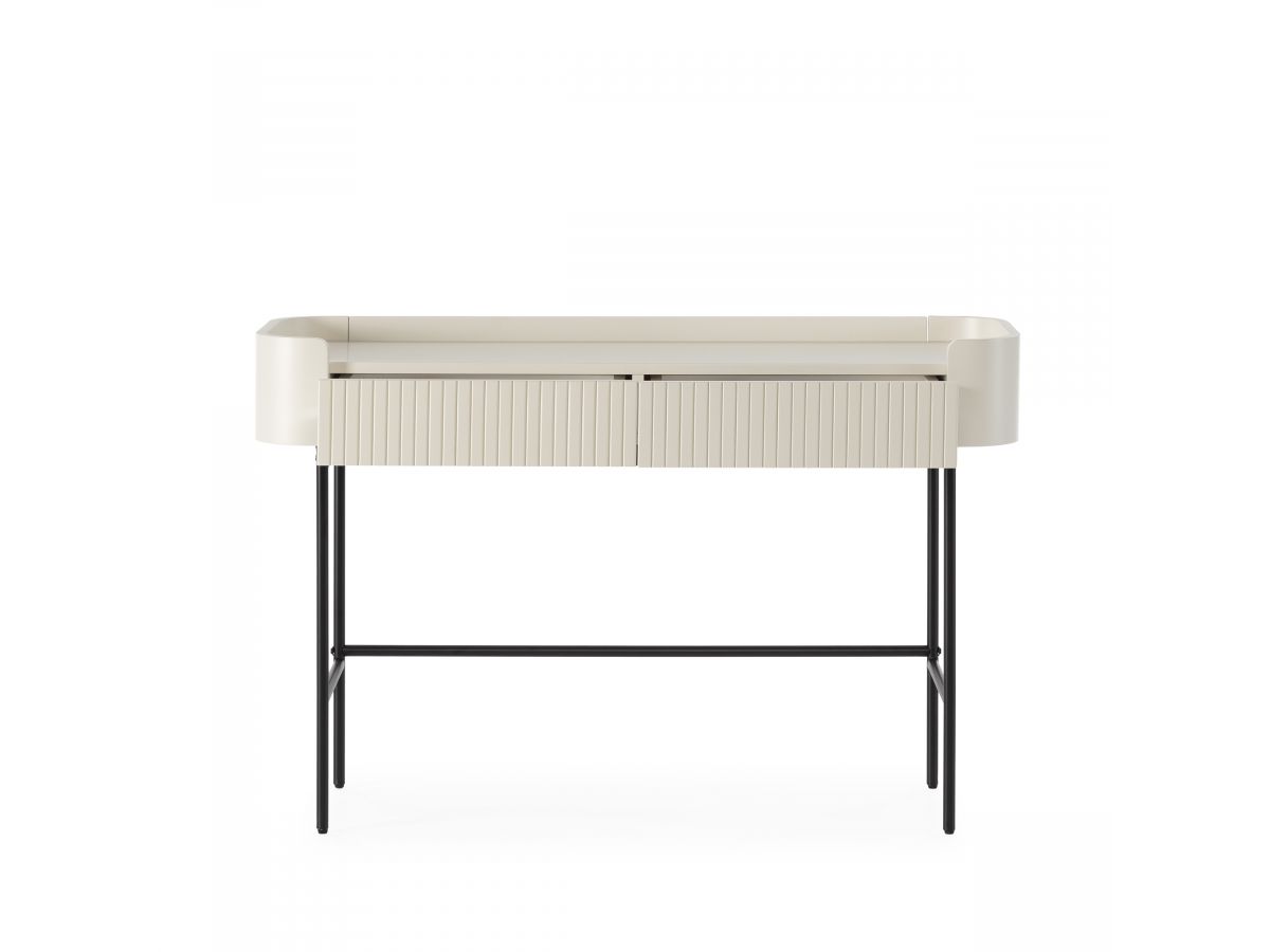 Console 2 tiroirs 120 cm JAY effet tasseaux beige — vue 6