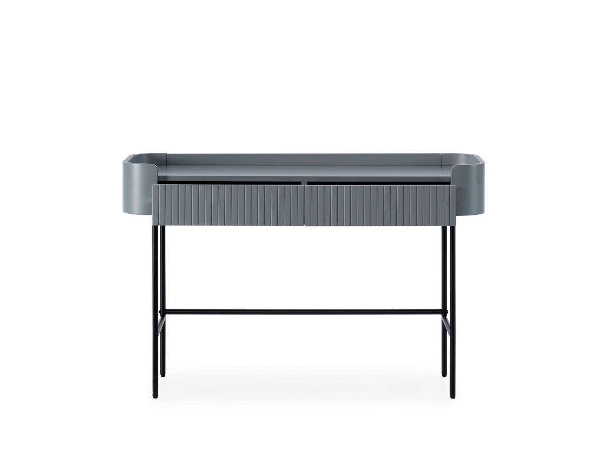 Console 2 tiroirs 120 cm JAY effet tasseaux bleu — vue 6