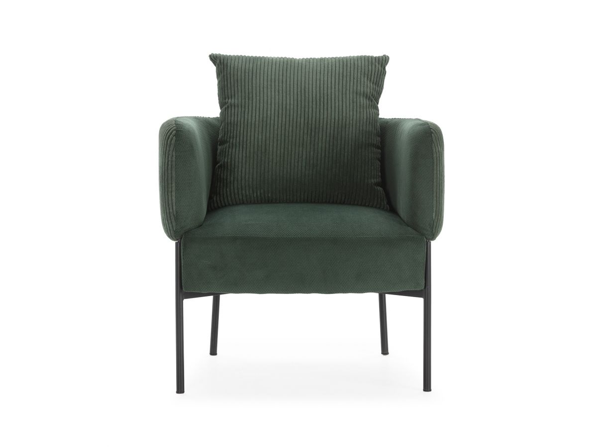 Fauteuil de table GABIN velours côtelé vert — vue 4