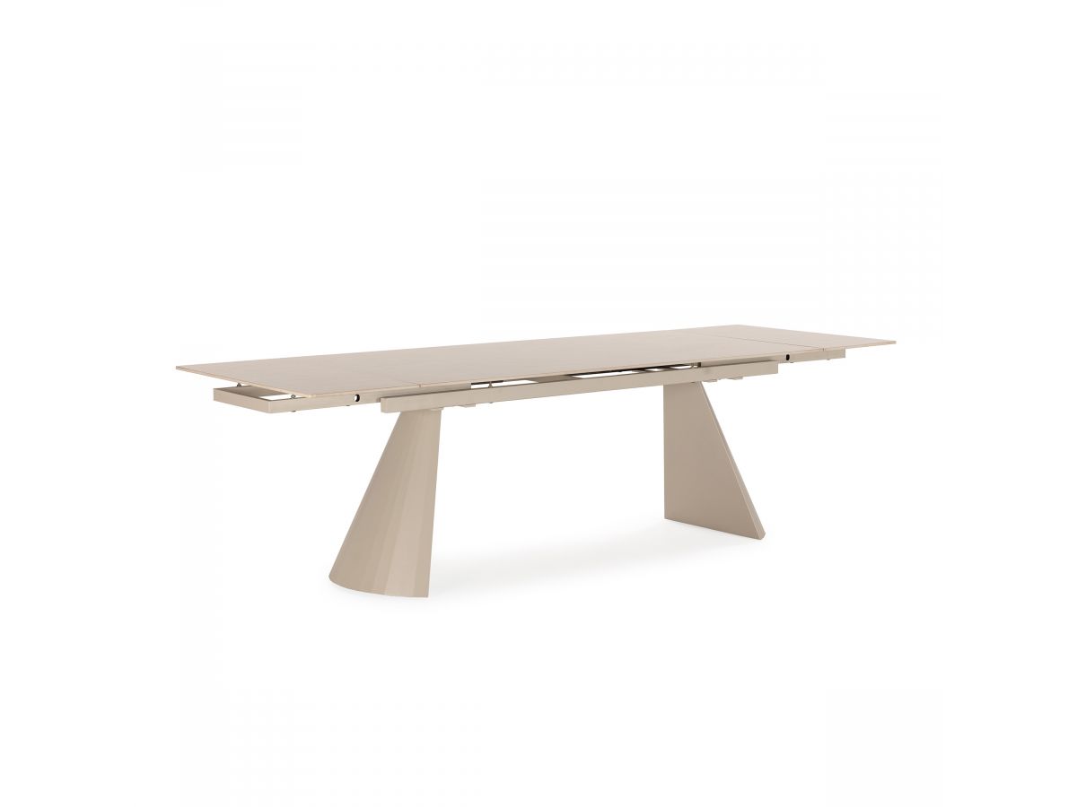 ROMEO uitschuifbare eettafel 180 tot 260 cm met travertin effect stenen blad