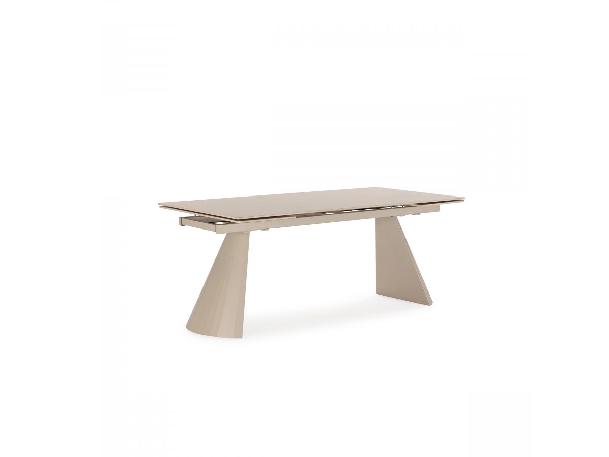 ROMEO uitschuifbare eettafel 180 tot 260 cm met travertin effect stenen blad