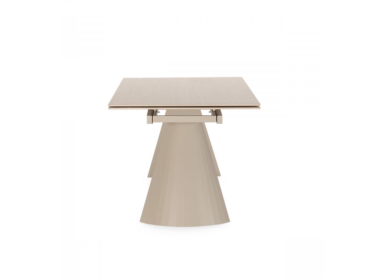 ROMEO uitschuifbare eettafel 180 tot 260 cm met travertin effect stenen blad