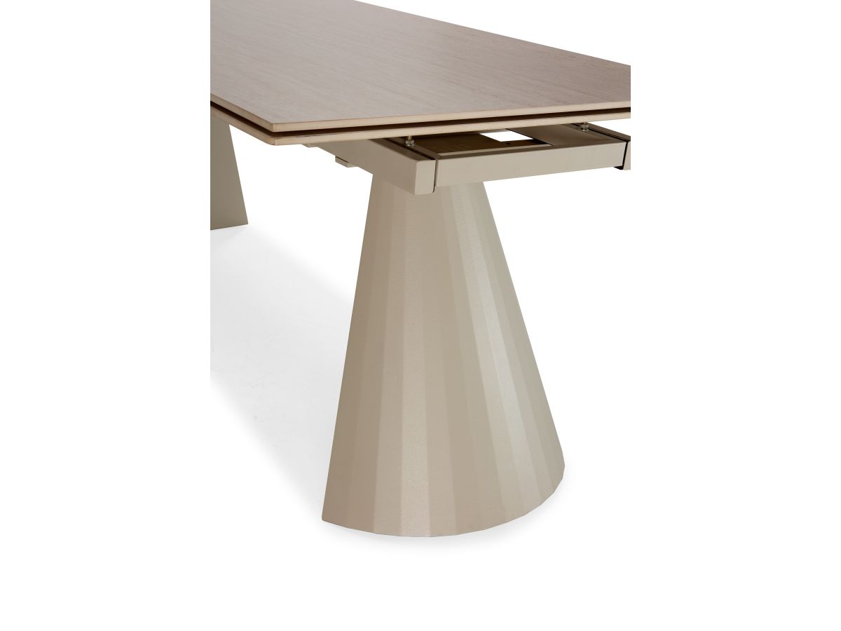 ROMEO uitschuifbare eettafel 180 tot 260 cm met travertin effect stenen blad