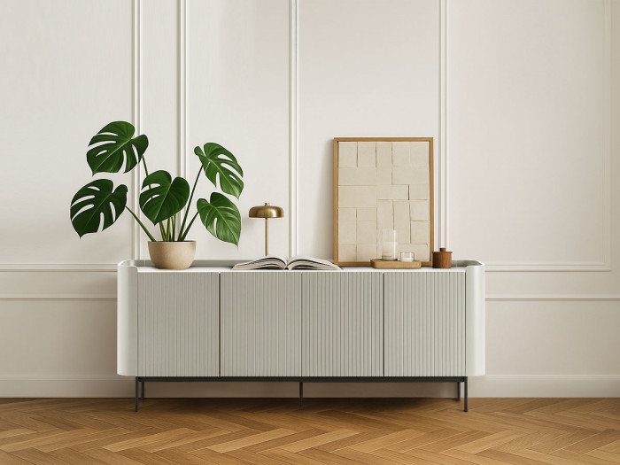 Buffet 4 portes 200 cm JAY effet tasseaux