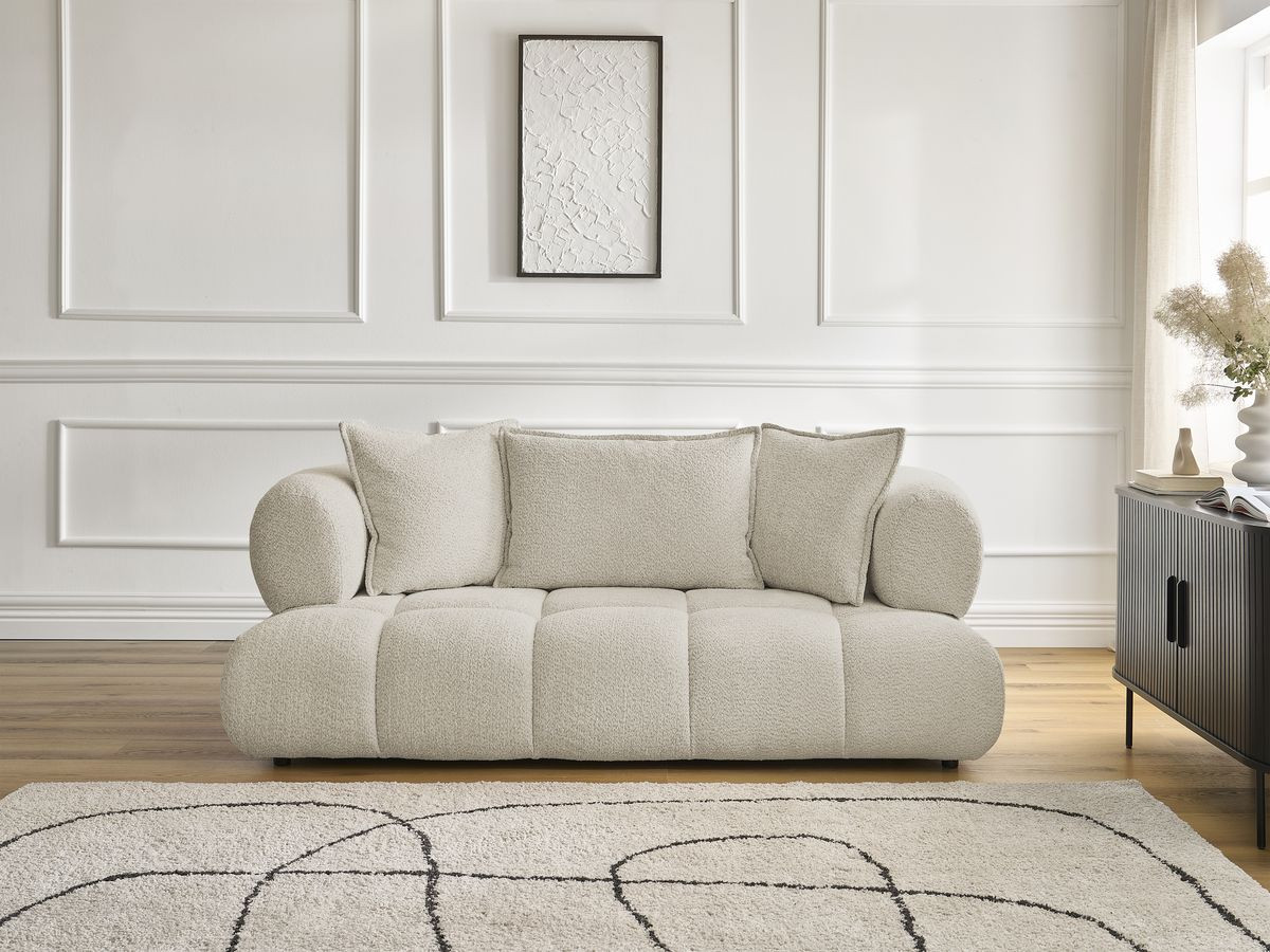 Canapé droit 2 places ALYA bouclette beige — vue 5