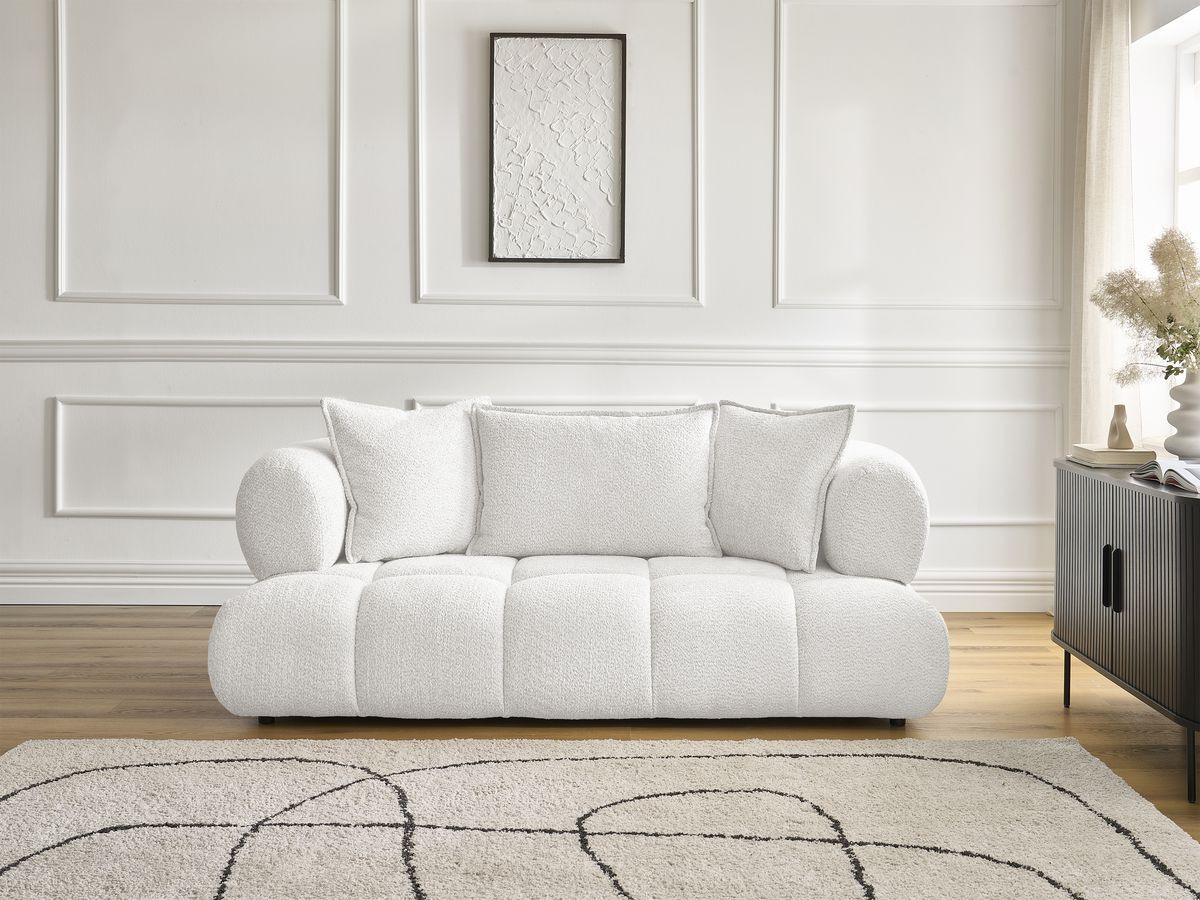 Canapé droit 2 places ALYA bouclette blanc — vue 5