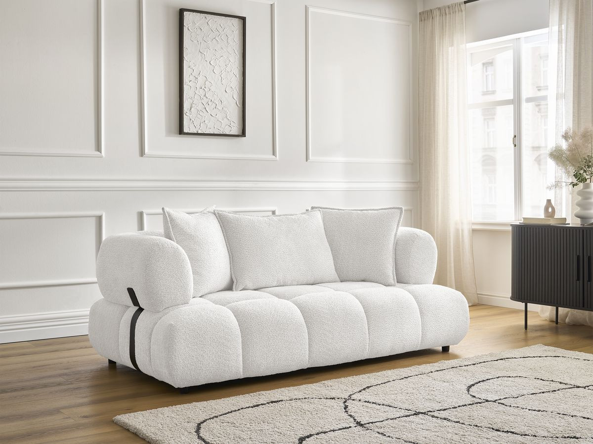 Canapé droit 2 places ALYA bouclette blanc — vue 6