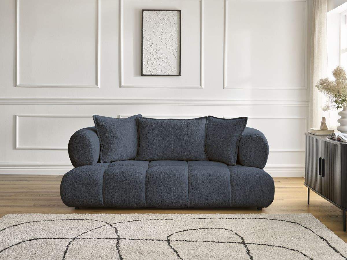 Canapé droit 2 places ALYA bouclette bleu foncé — vue 5