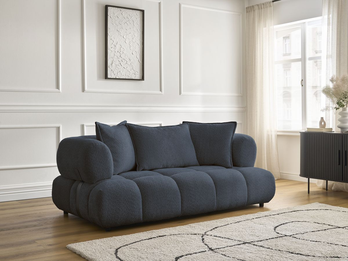 Canapé droit 2 places ALYA bouclette bleu foncé — vue 6