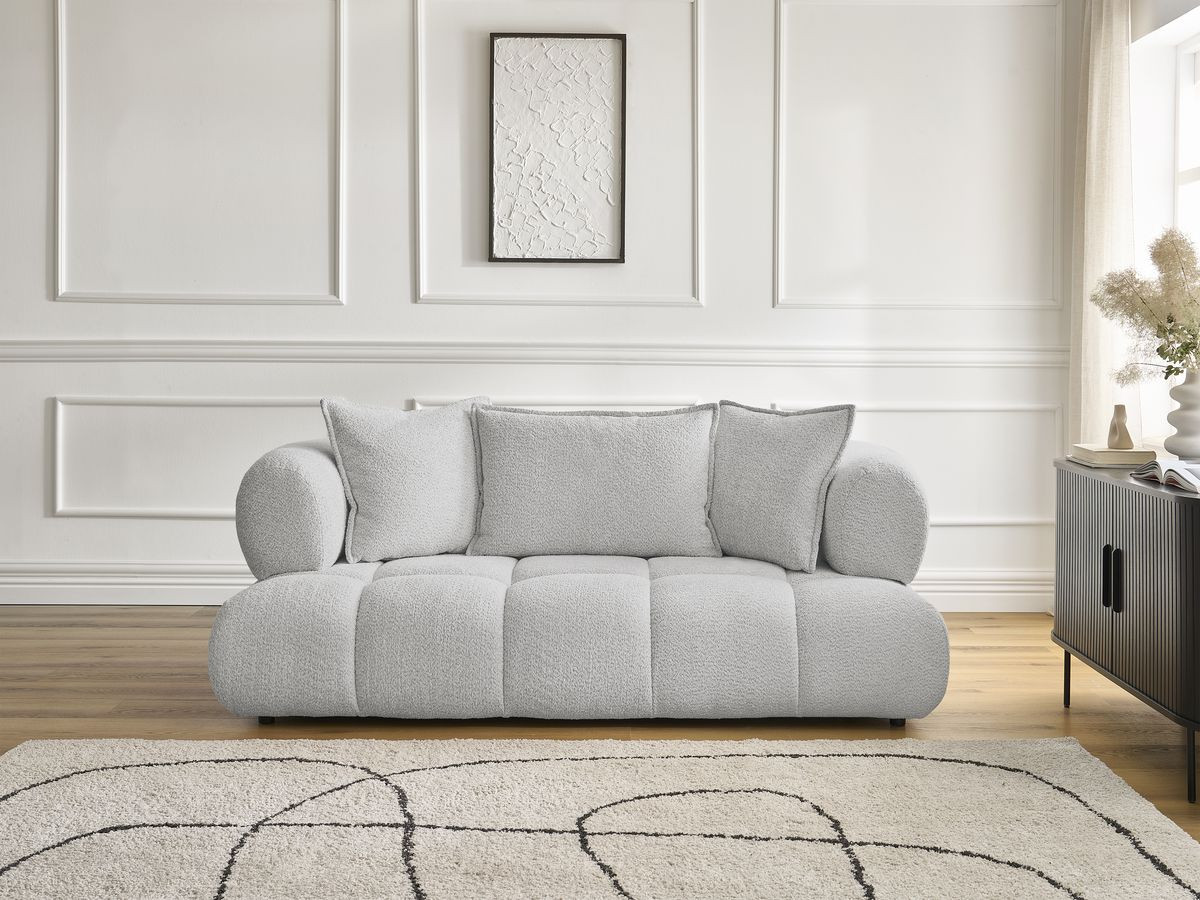 Canapé droit 2 places ALYA bouclette gris clair — vue 5